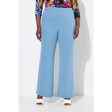 Pantalon de tailleur à jambe droite et large. Taille élastique