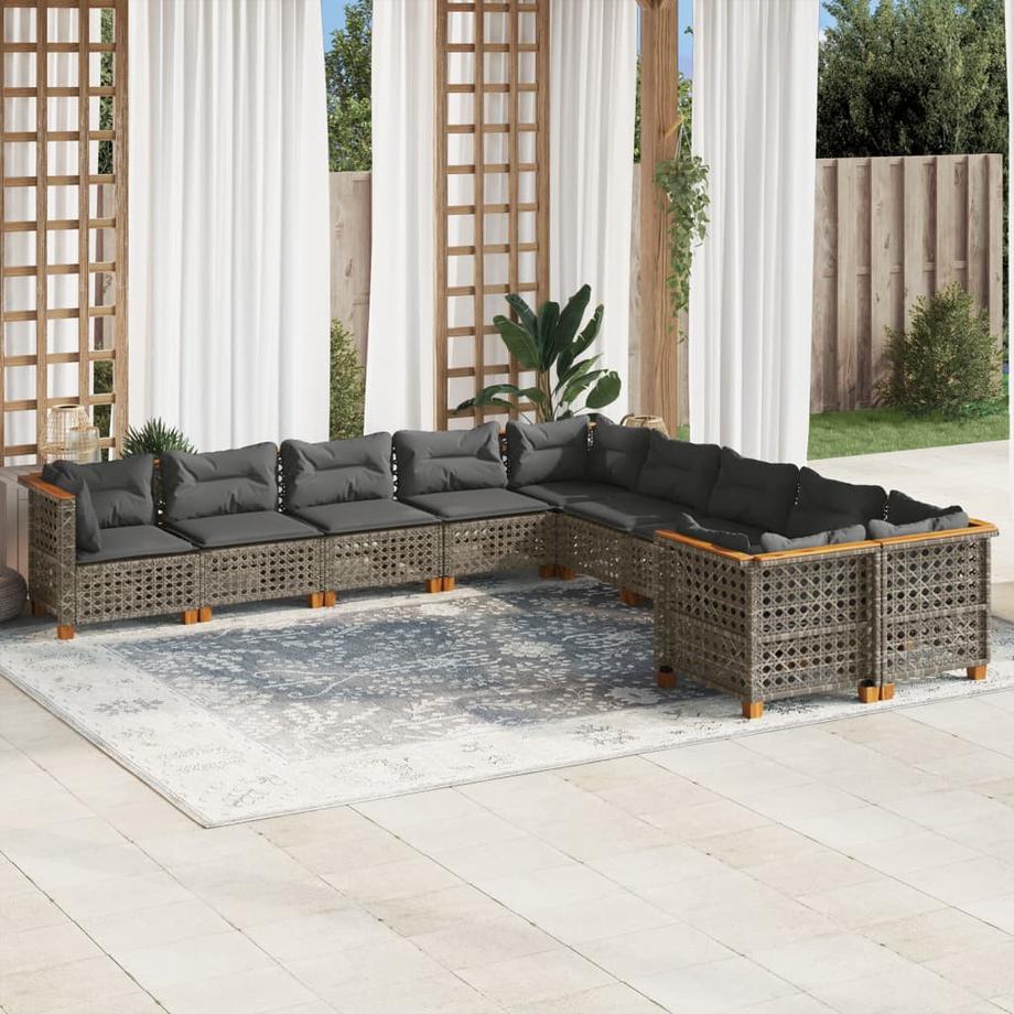 VidaXL Ensemble de canapés de jardin rotin synthétique  
