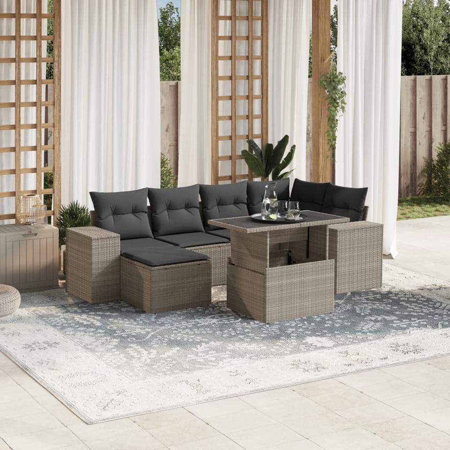 VidaXL set divano da giardino Polirattan  