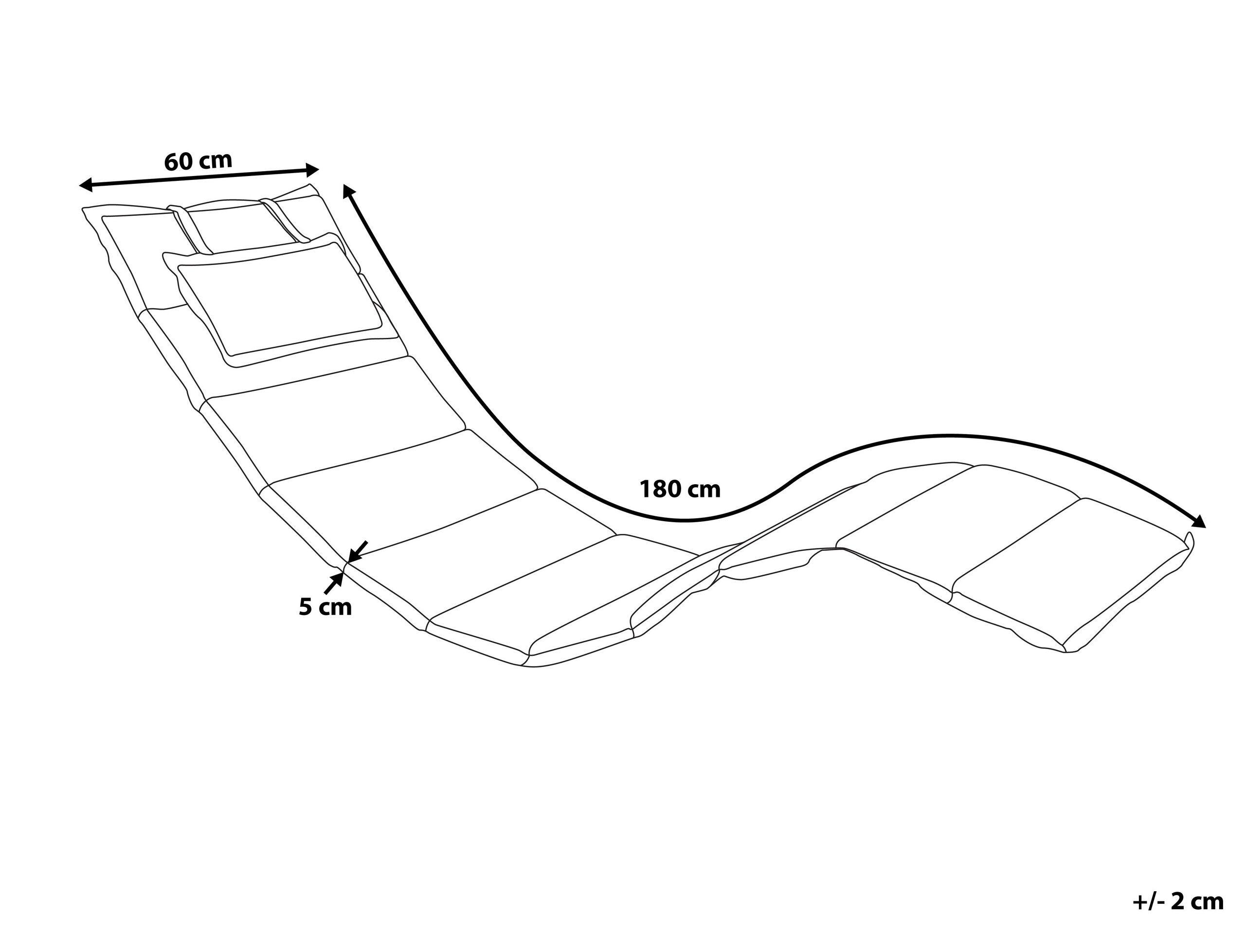 Beliani Coussin de transat extérieur en Polyester Minimaliste BRESCIA  