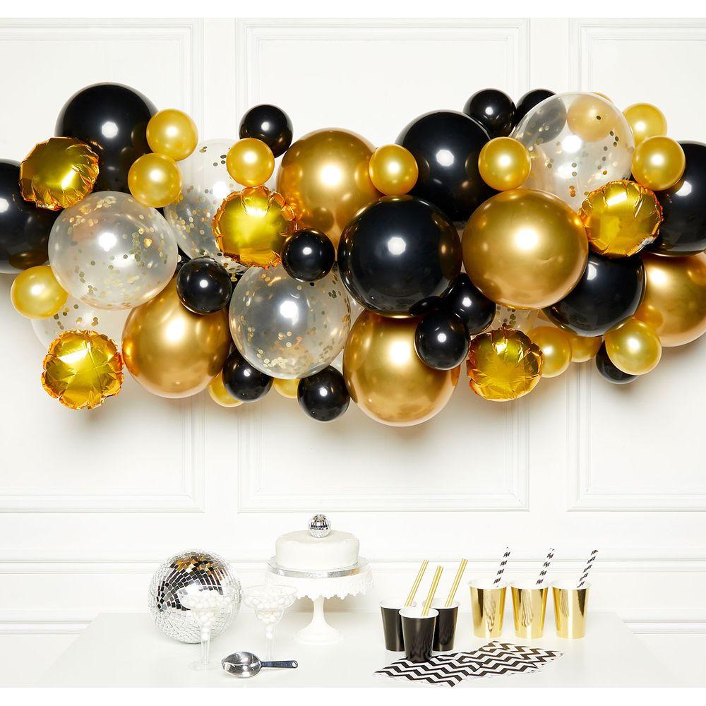 Image of Diy Ballons-set Schwarz-gold (66teile) Unisex Schwarz ONE SIZE