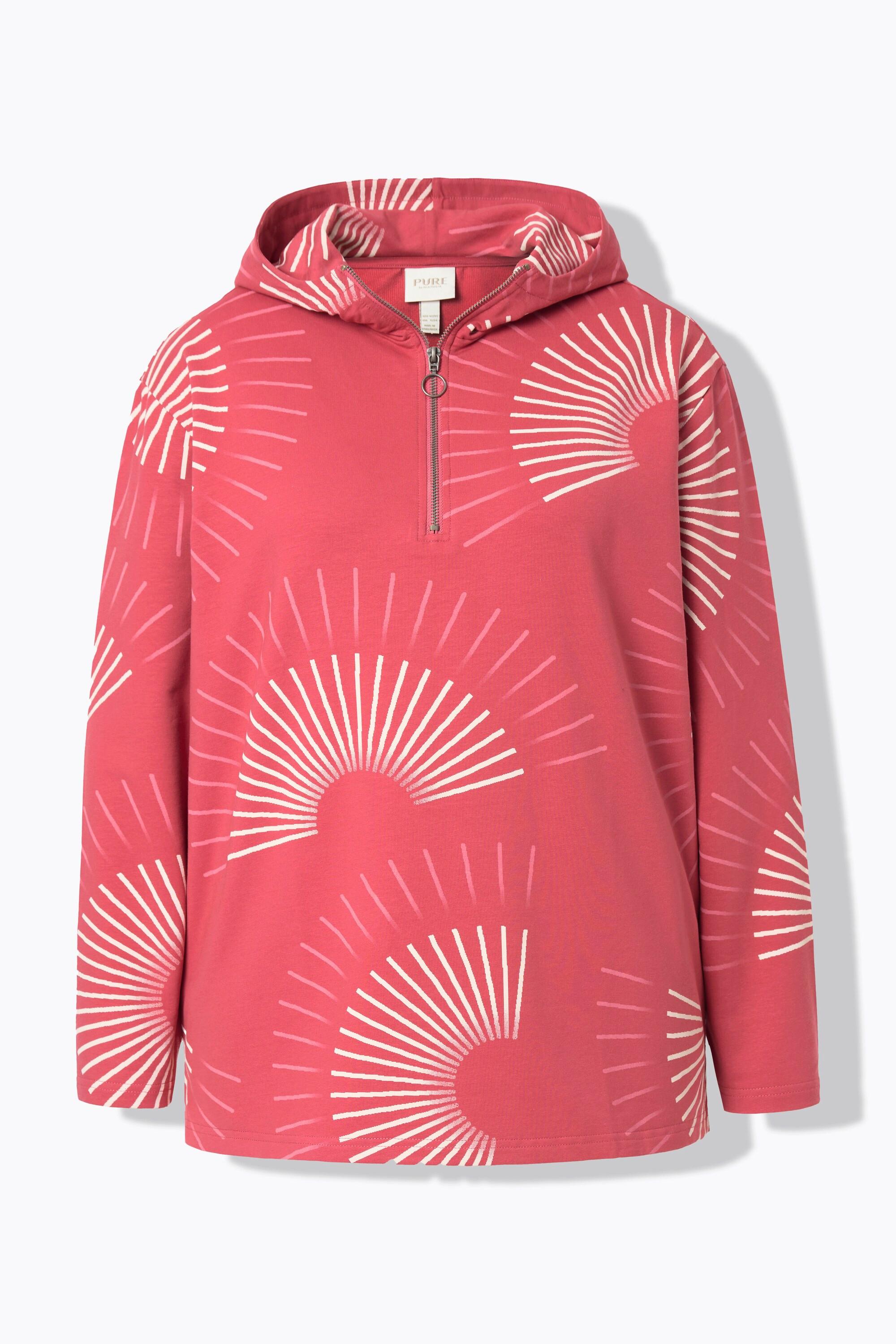 Ulla Popken  Hoodie, grafischer Druck, Kapuze, Langarm, Biobaumwolle 