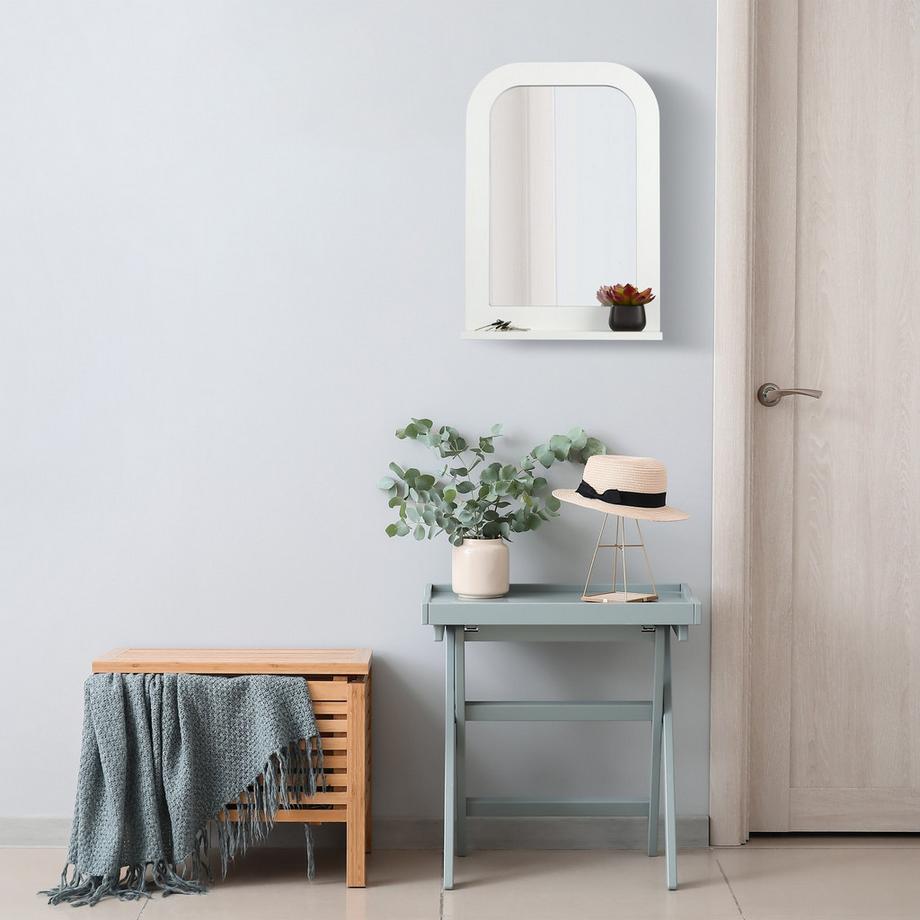 Northix Weißer Badezimmerspiegel mit Ablage  