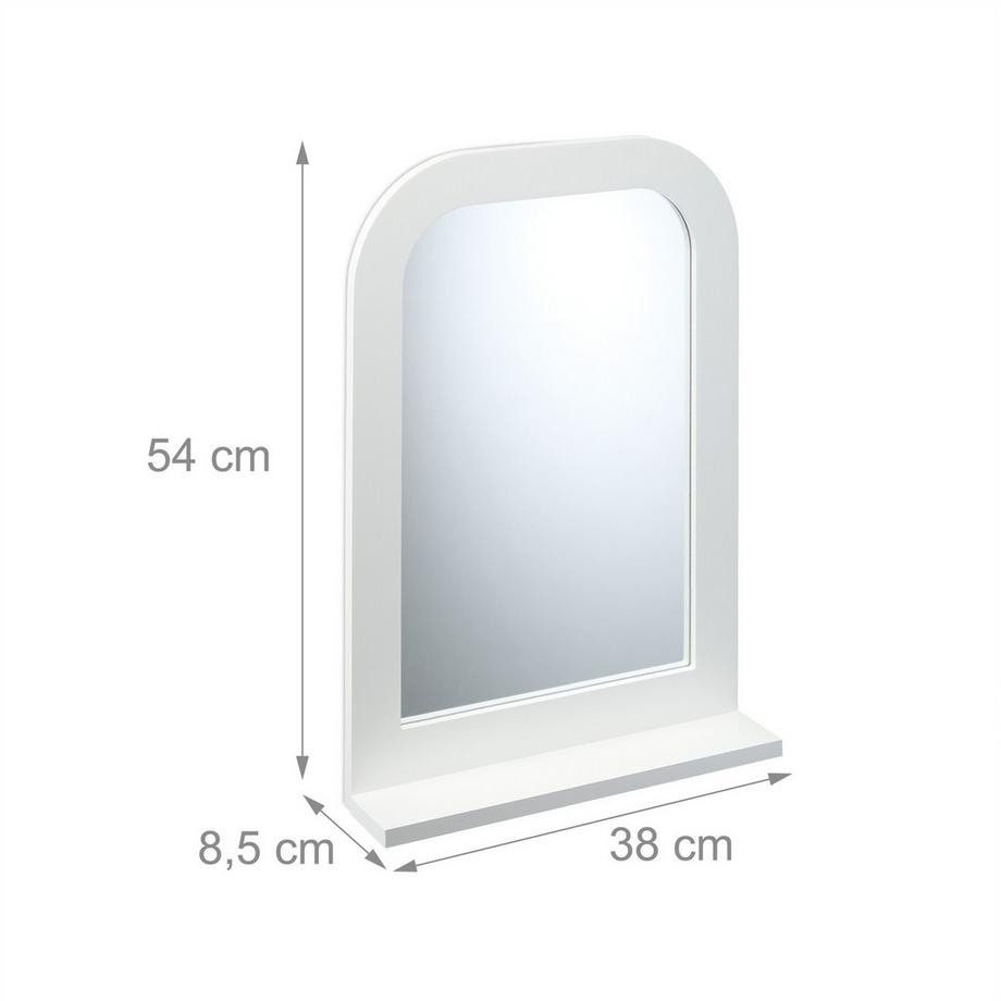 Northix Weißer Badezimmerspiegel mit Ablage  