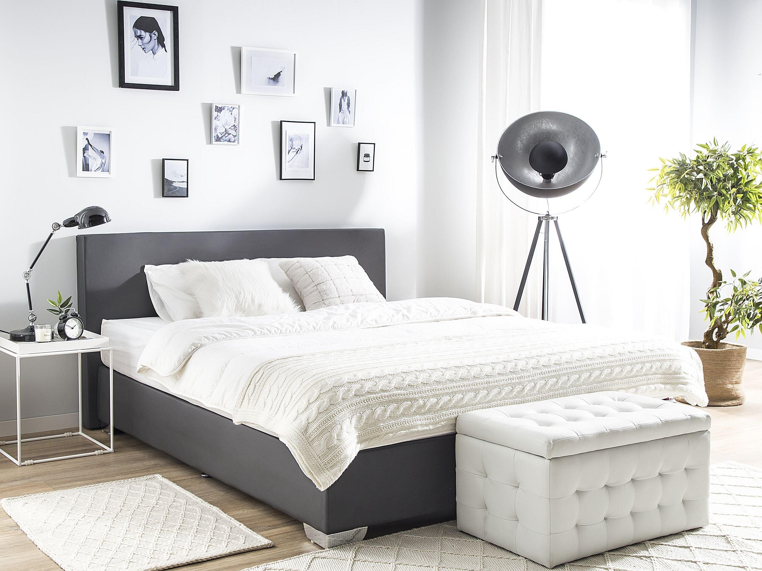 Beliani Letto boxspring en Poliestere Moderno PRESIDENT  