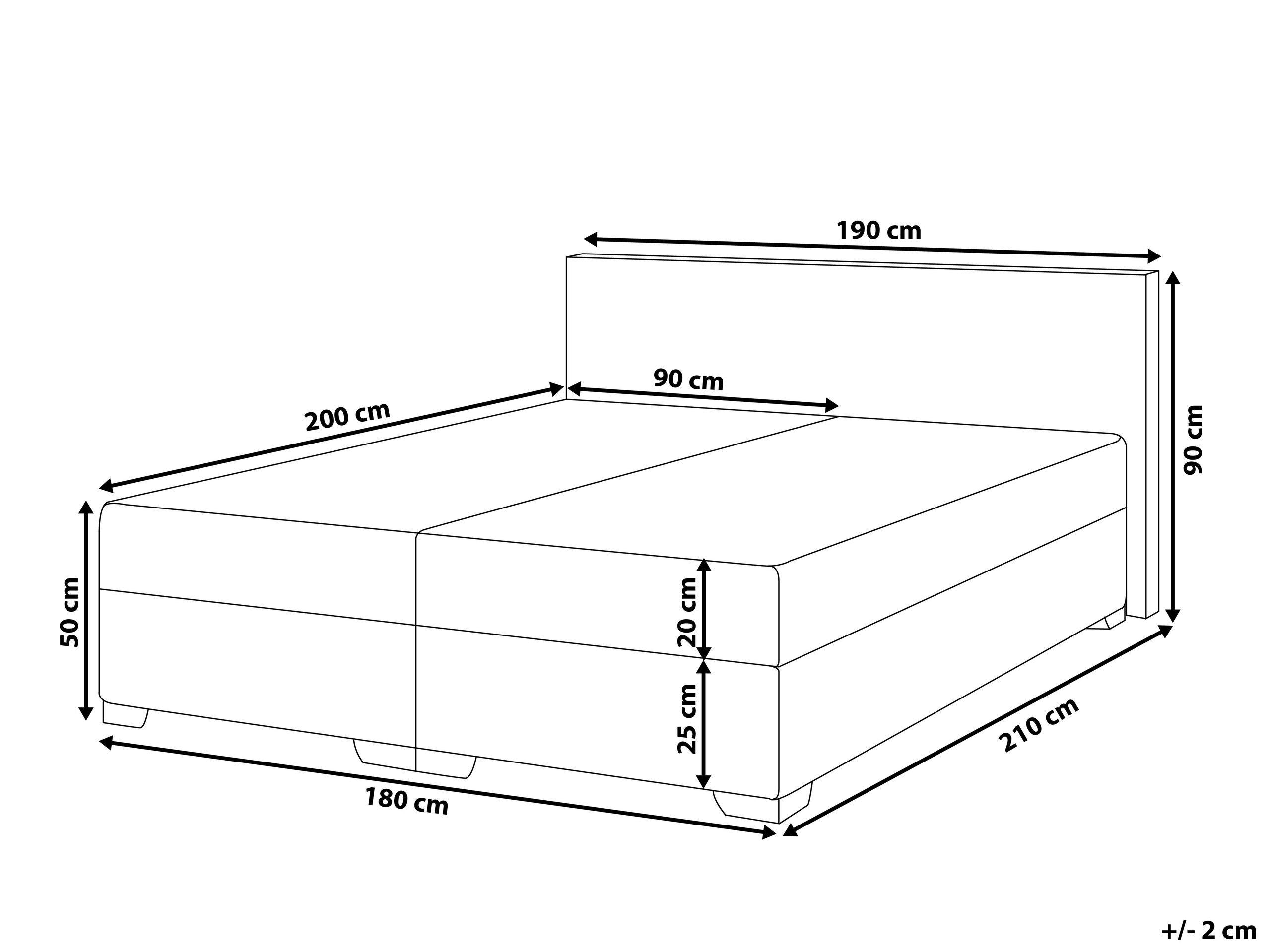 Beliani Letto boxspring en Poliestere Moderno PRESIDENT  