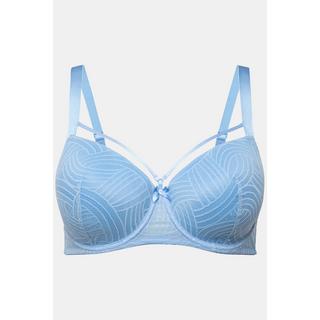 Ulla Popken  Reggiseno con ferretto, pizzo e nastri decorativi, coppa C-D 