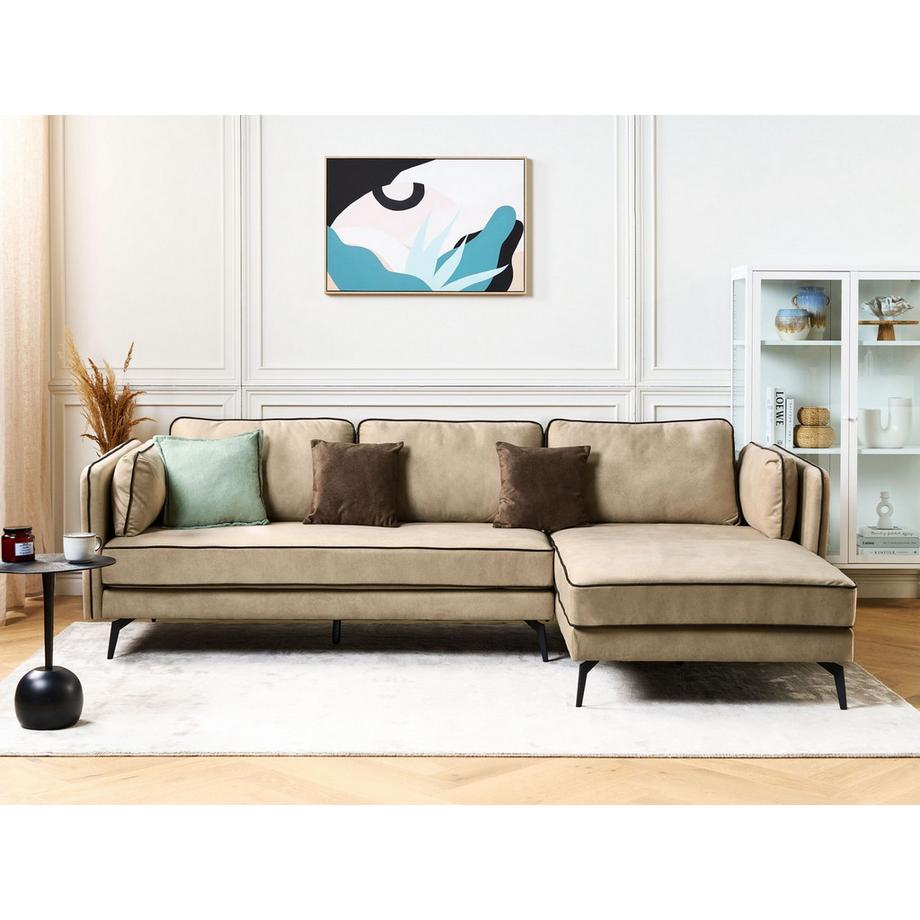 Beliani Ecksofa aus Samtstoff  ALTAN  