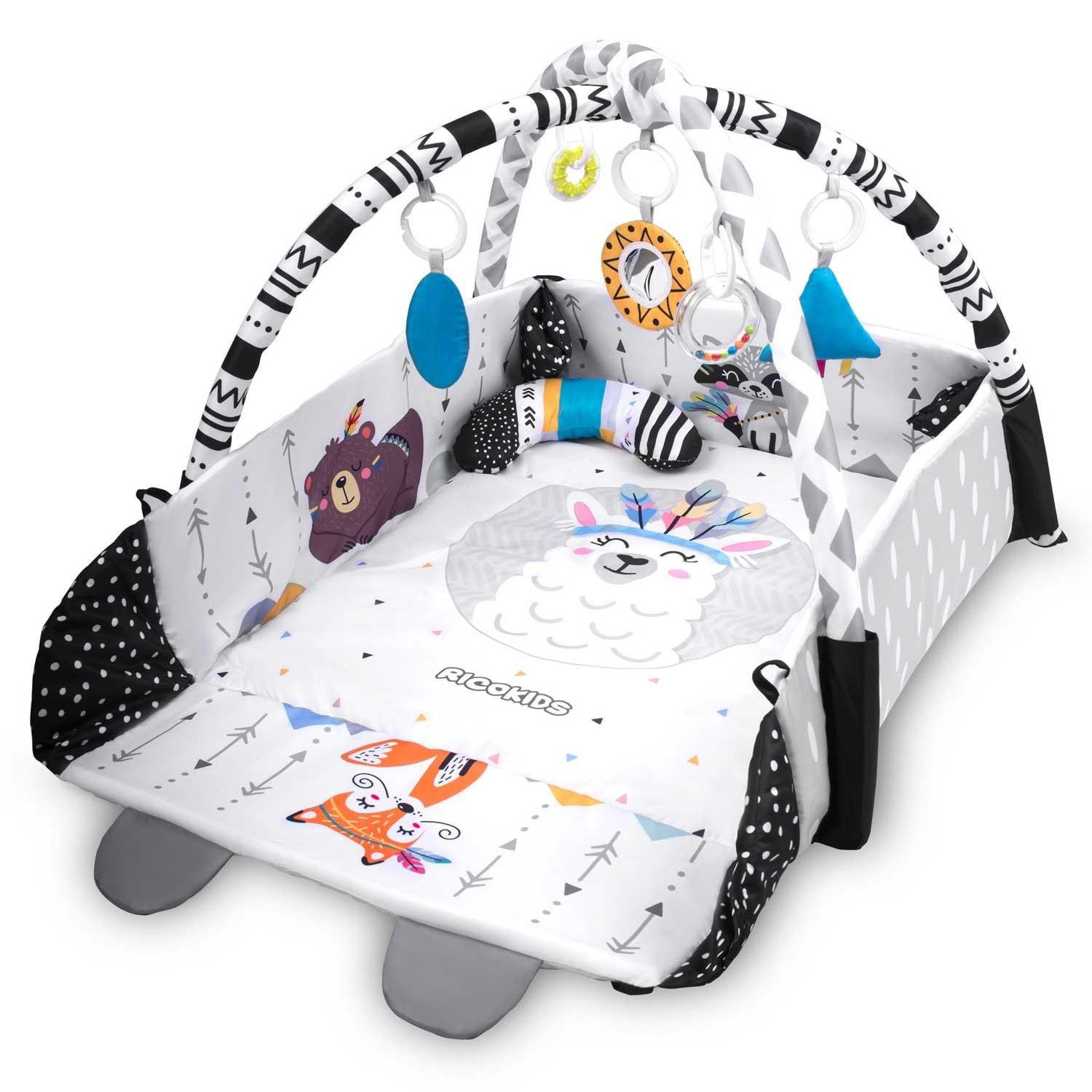 B2X Tapis de jeu interactif et éducatif 110 x 100 cm Boho Ricokids  