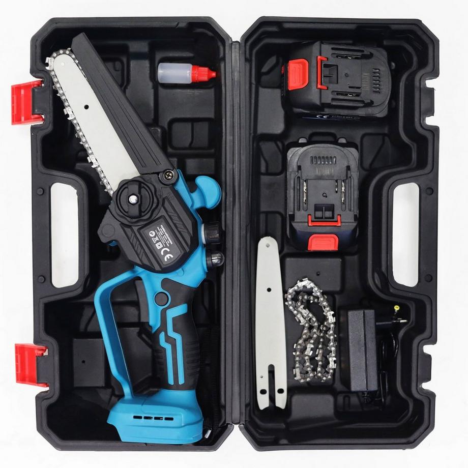 Northix  Tronçonneuse sans fil, mini scie à main, moteur brushless, 21V + coffret 