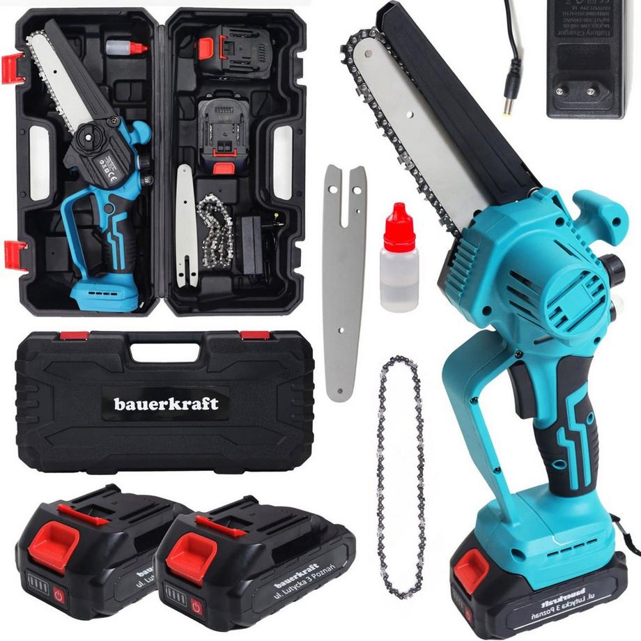 Northix  Tronçonneuse sans fil, mini scie à main, moteur brushless, 21V + coffret 