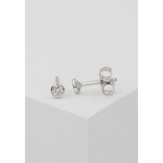 MUAU Schmuck  Clous d'oreilles solitaire monture or blanc 750 diamants 0.16ct. 5mm 