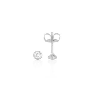 MUAU Schmuck  Clous d'oreilles solitaire monture or blanc 750 diamants 0.16ct. 5mm 