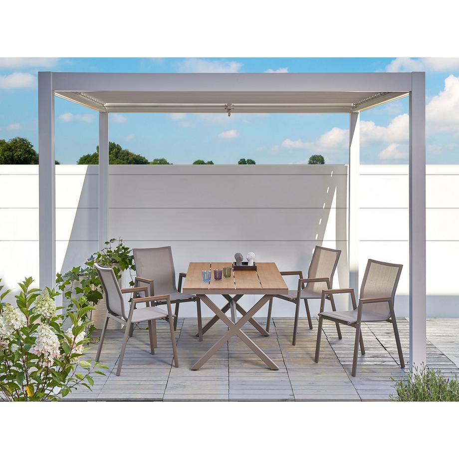 Beliani Ensemble de salle à manger de jardin pour 4 personnes en Aluminium Industriel TIANO  