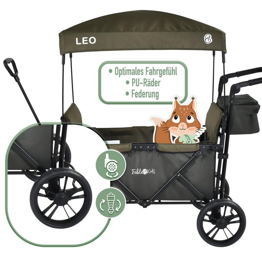 FableKids  Bollerwagen LEO X2Lite mit Dach faltbarer Transportwagen 