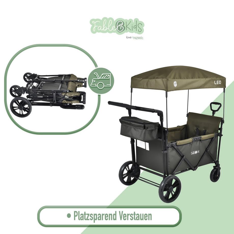 FableKids  Bollerwagen LEO X2Lite mit Dach faltbarer Transportwagen 