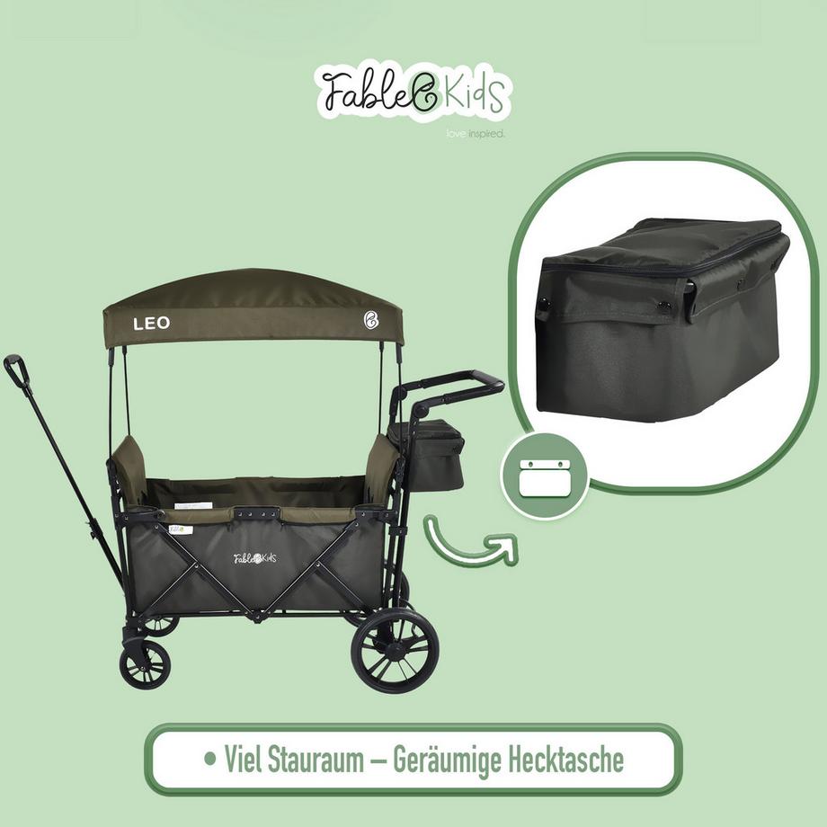 FableKids  Bollerwagen LEO X2Lite mit Dach faltbarer Transportwagen 