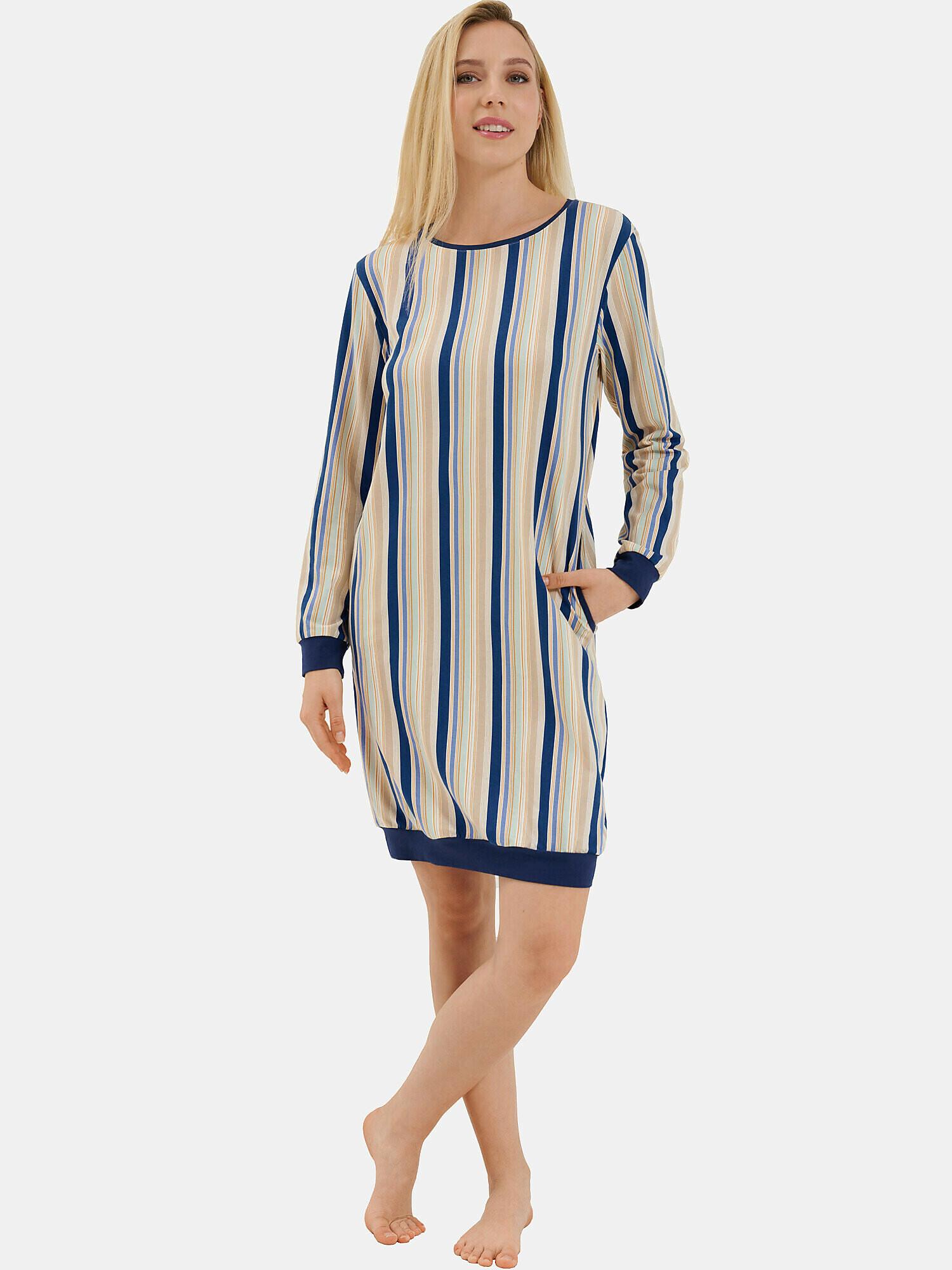 Image of Nachthemd Mit Langen Ärmeln Maxine Damen Blau M