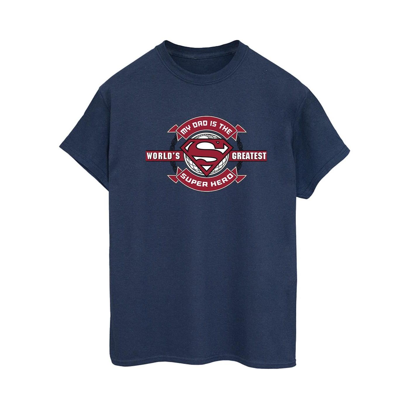 Image of Superman Super Hero Tshirt Damen Marine XXL