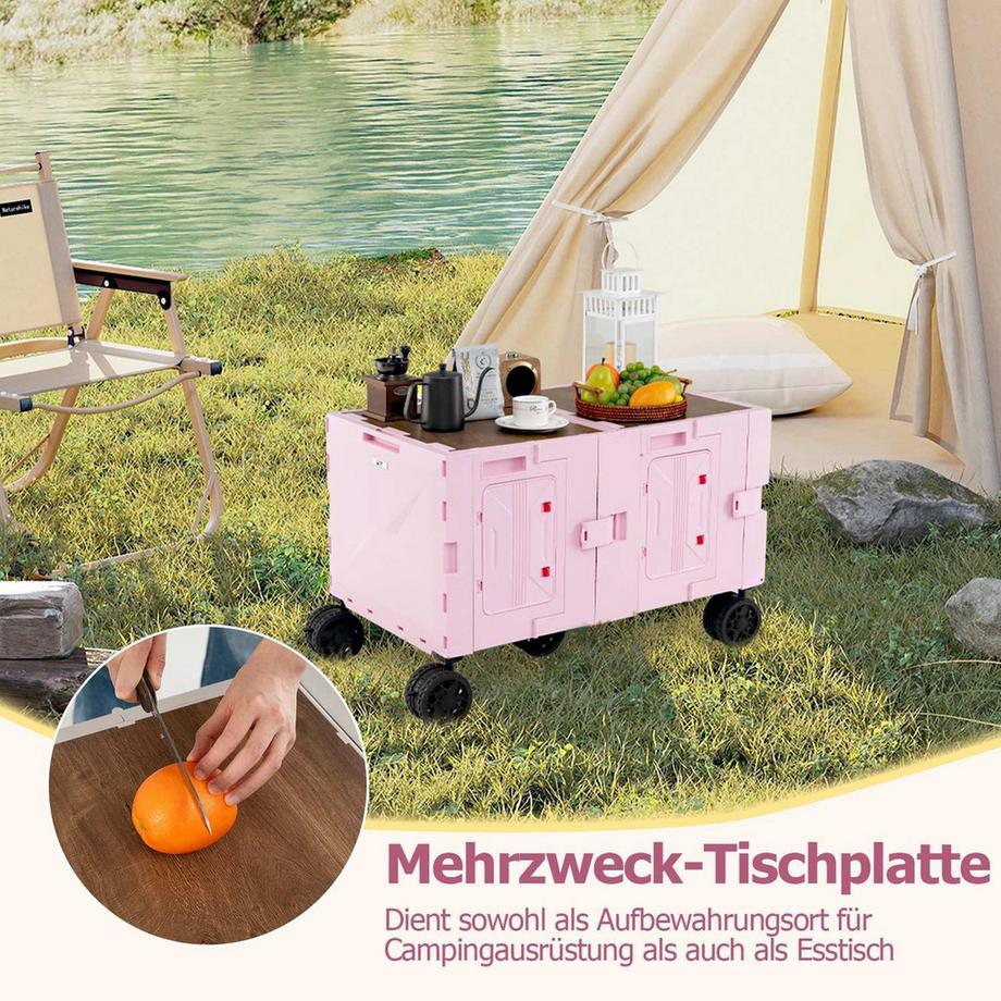 Northix Chariot pliable avec table et paniers  