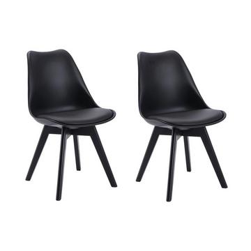 Lot de 2 chaises JODY Polypropylène Hêtre pieds