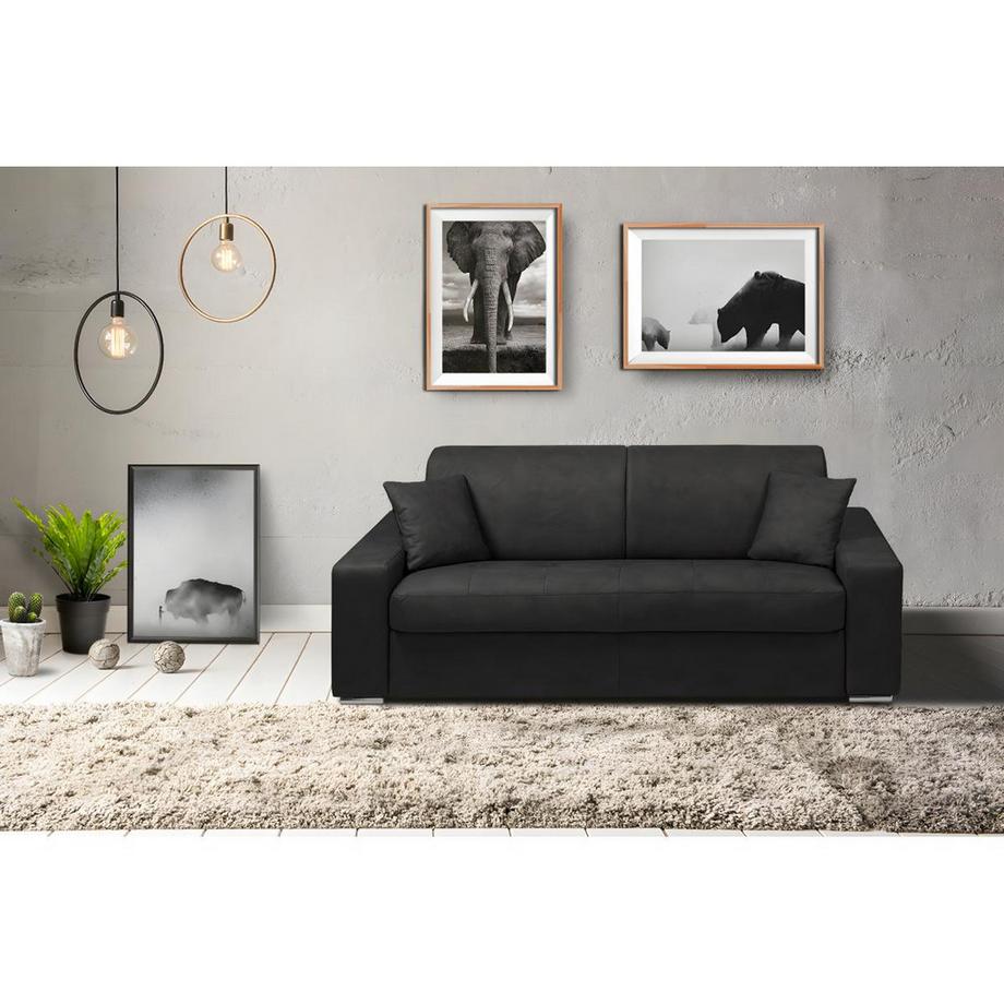 Vente-unique Canapé 3 places conible express en tissu EMIR Couchage à  lattes larges 1Matelas  