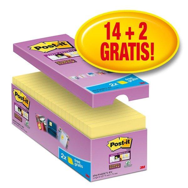 Image of POST-IT Super Sticky Tower 76x76mm 654-16SS-CY gelb 16x90 Blatt POST-IT Super Sticky Tower 76x76mm 654-16SS-CY gelb 16x90 Blatt