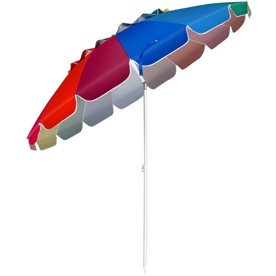 Northix Parasol de plage 243 cm, parasol d'extérieur, parasol de plage inclinable en aluminium, coloré  