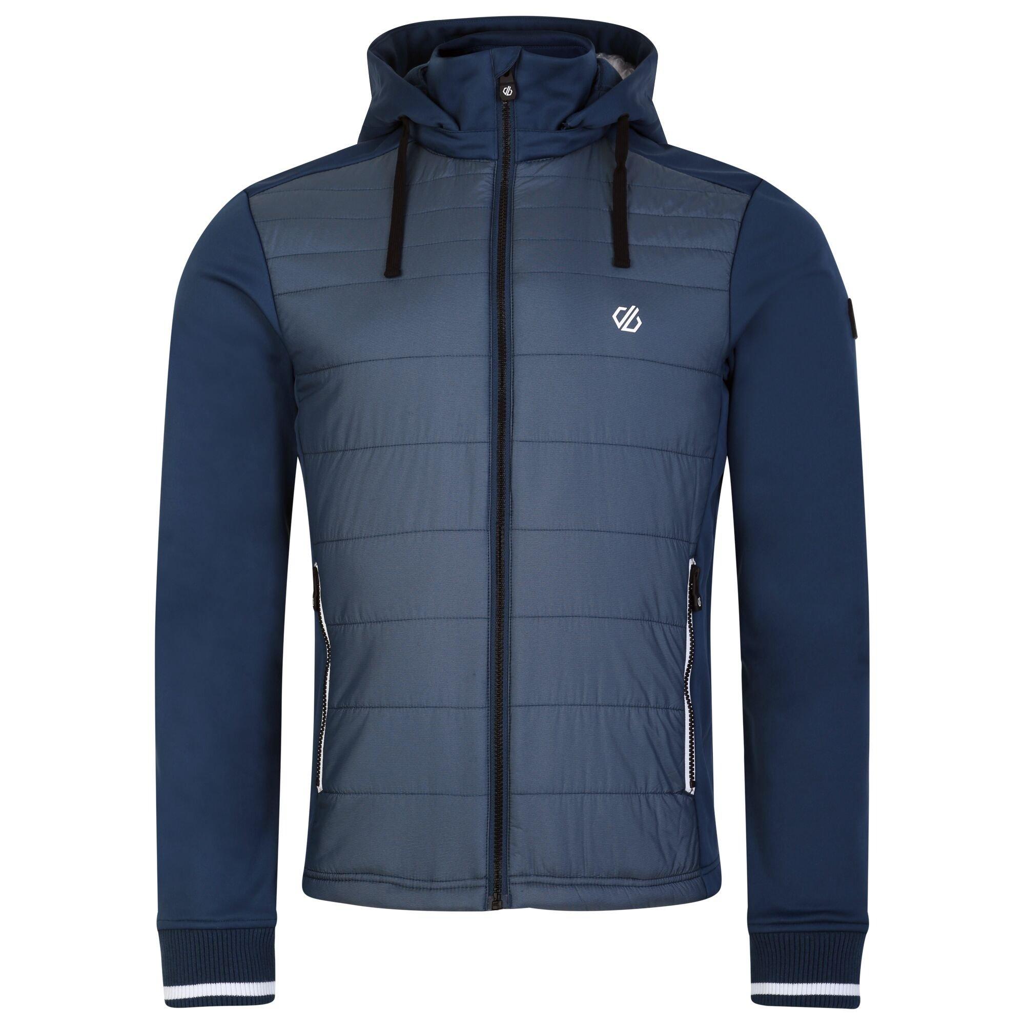 Image of Hybridjacke Durchgehender Reißverschluss Herren Blau Denim M