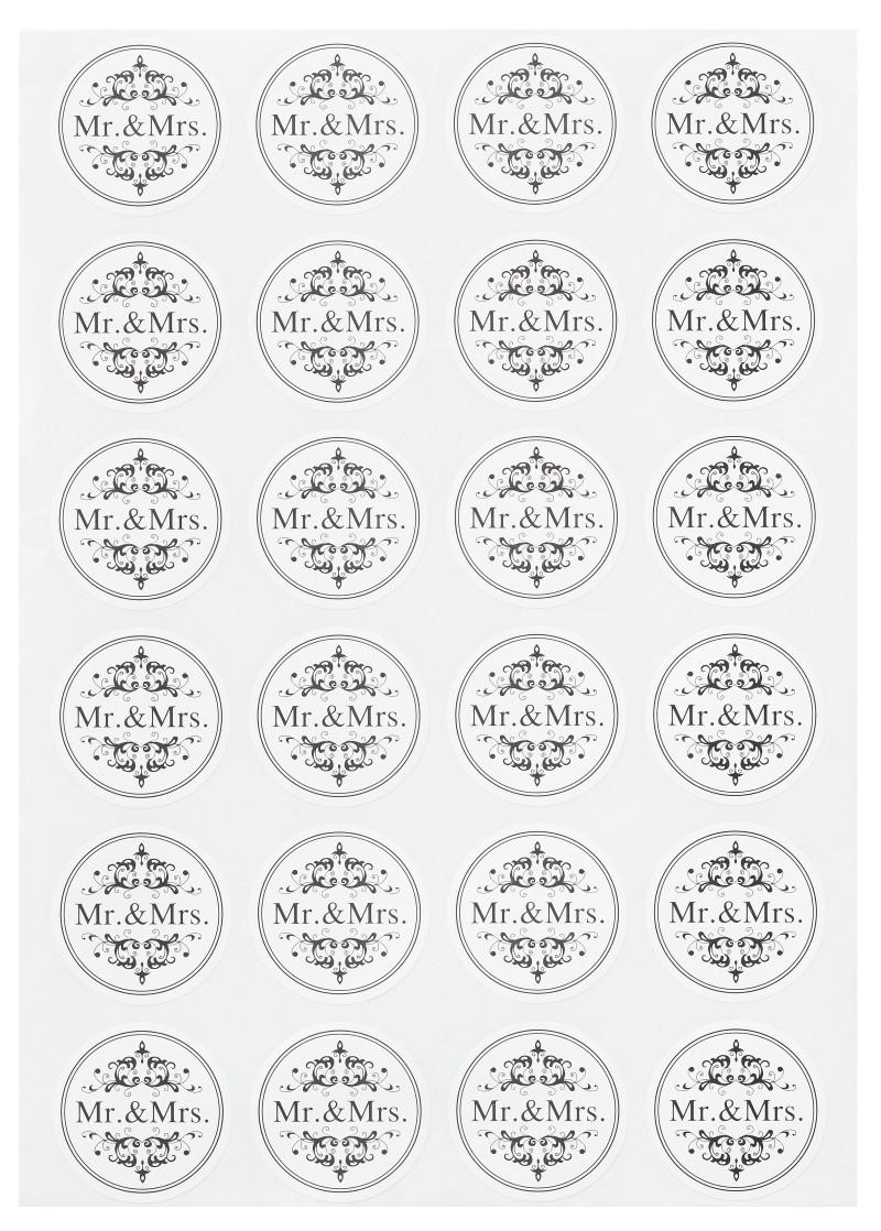 Image of HobbyFun Mr. & Mrs. Aufkleber für Kinder Schwarz