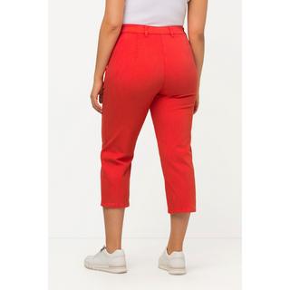 Ulla Popken  Pantaloni modello Mony lunghi fino al polpaccio in tessuto elasticizzato con tasche con zip 