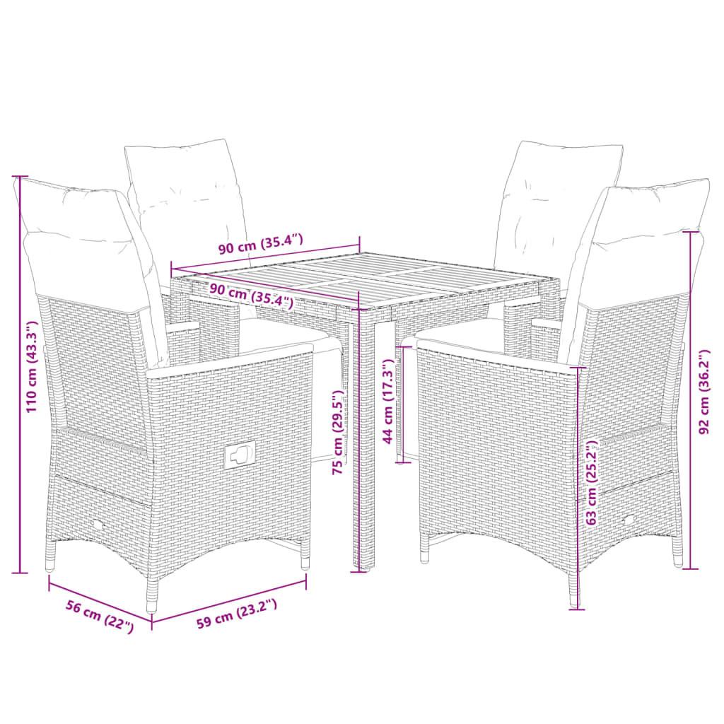 VidaXL Bistro set poly-rattan  