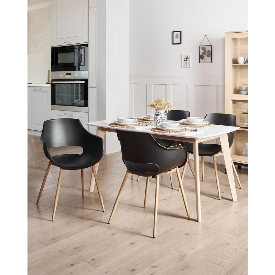 Beliani Lot de 4 chaises de salle à manger en Matière synthétique Minimaliste MILLERS  