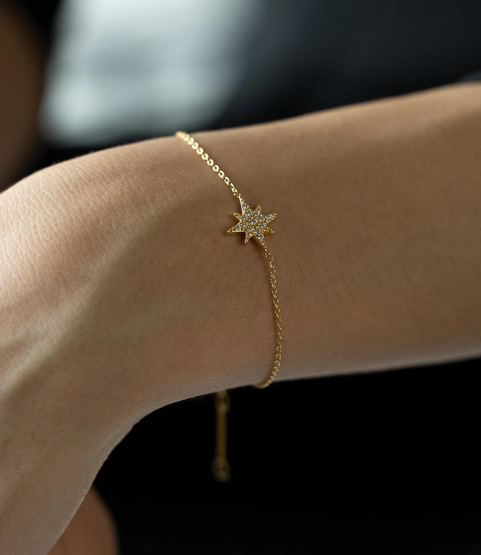 PHANTASYA  Stern mit Zirkonia Armband 1600 Rhodiniert 