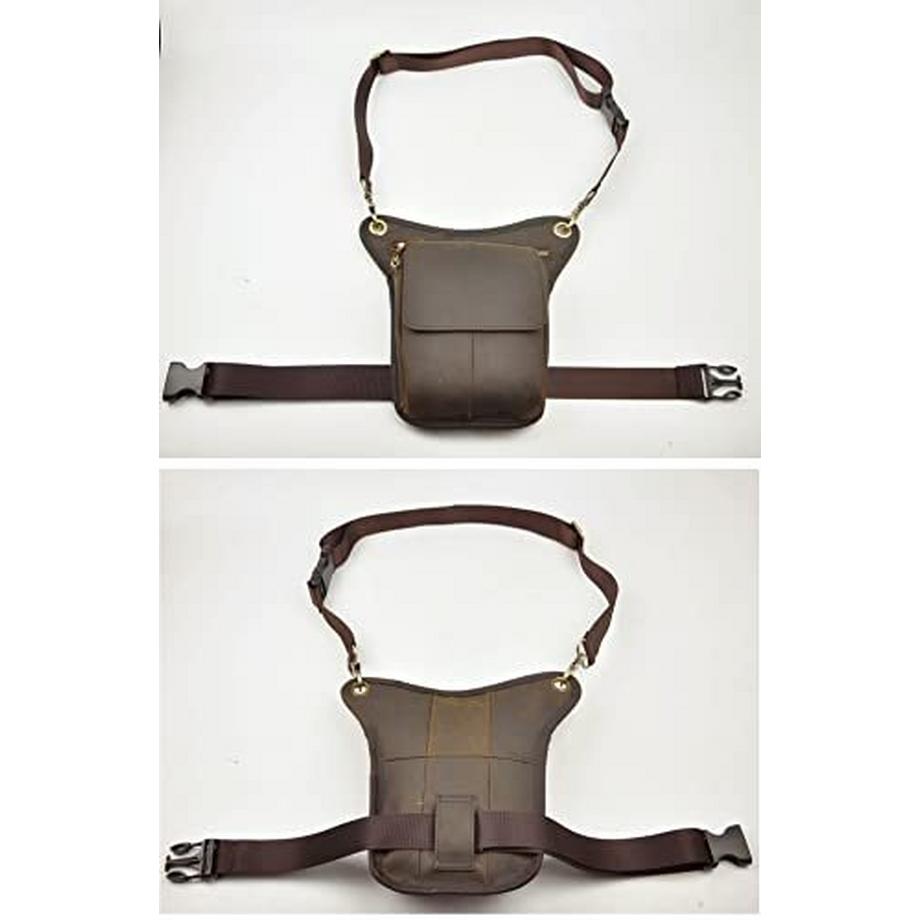 Only-bags.store Sac de jambe en cuir véritable  