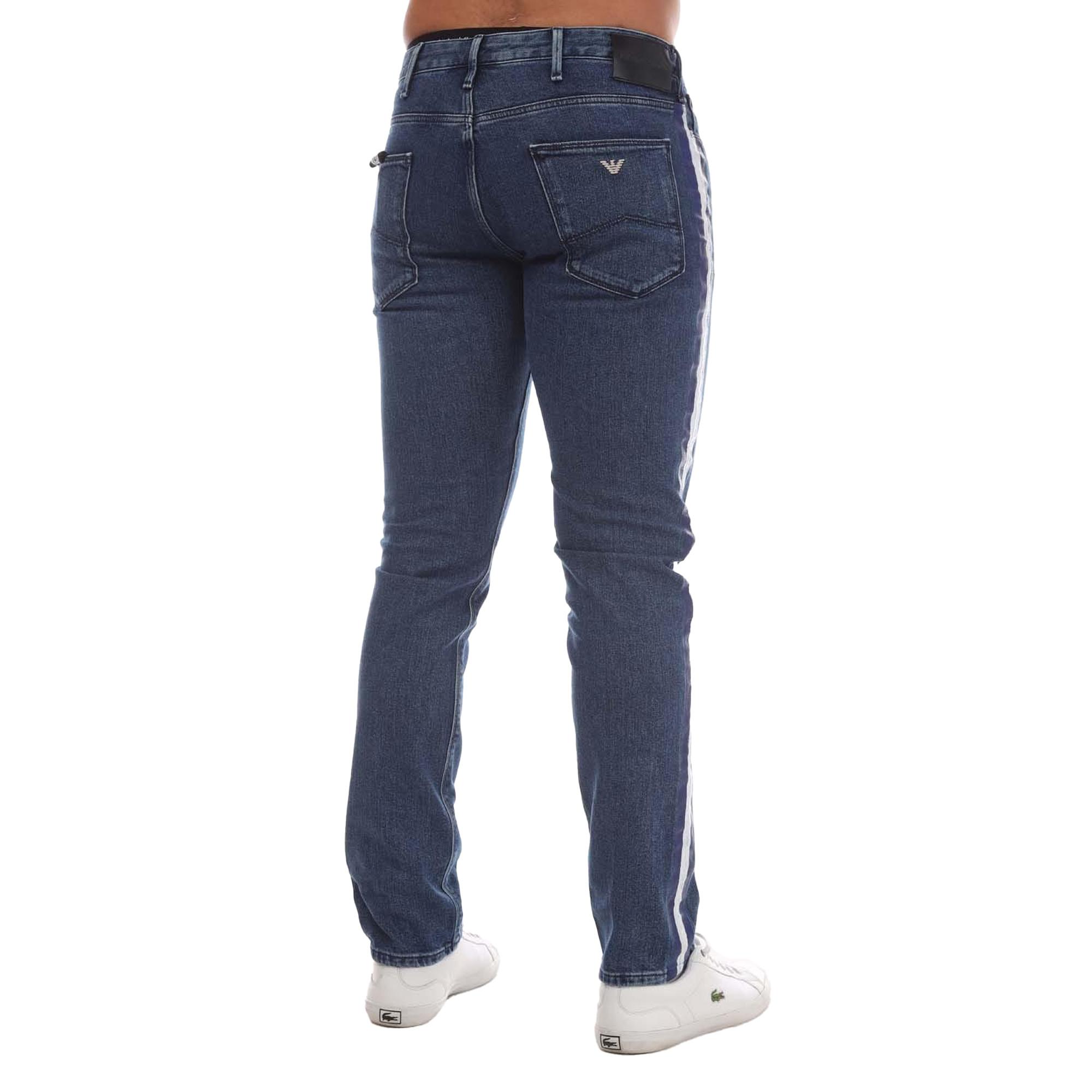 ARMANI J06 Slim Fit Jeans mit Seitenstreifen  