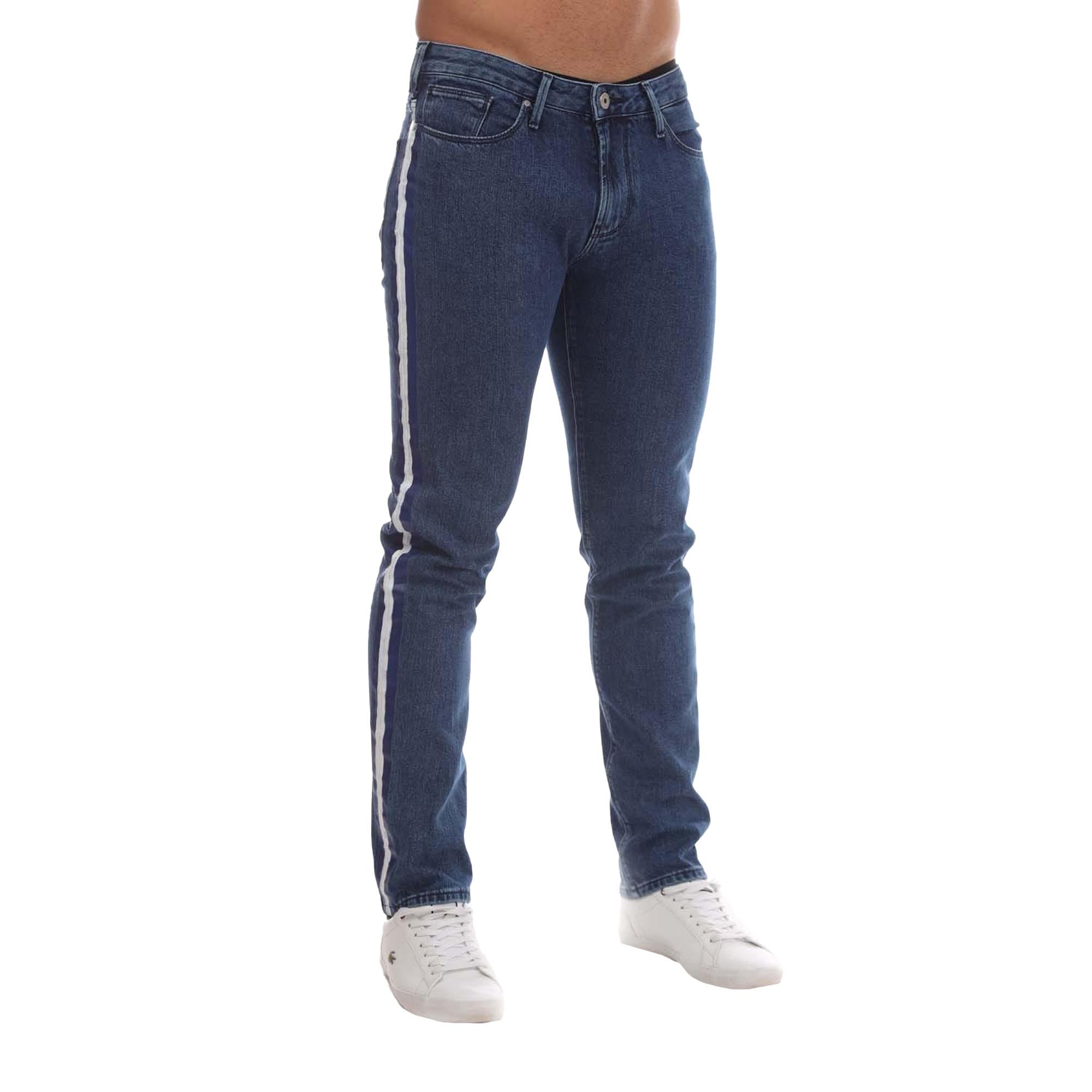 ARMANI J06 Slim Fit Jeans mit Seitenstreifen  