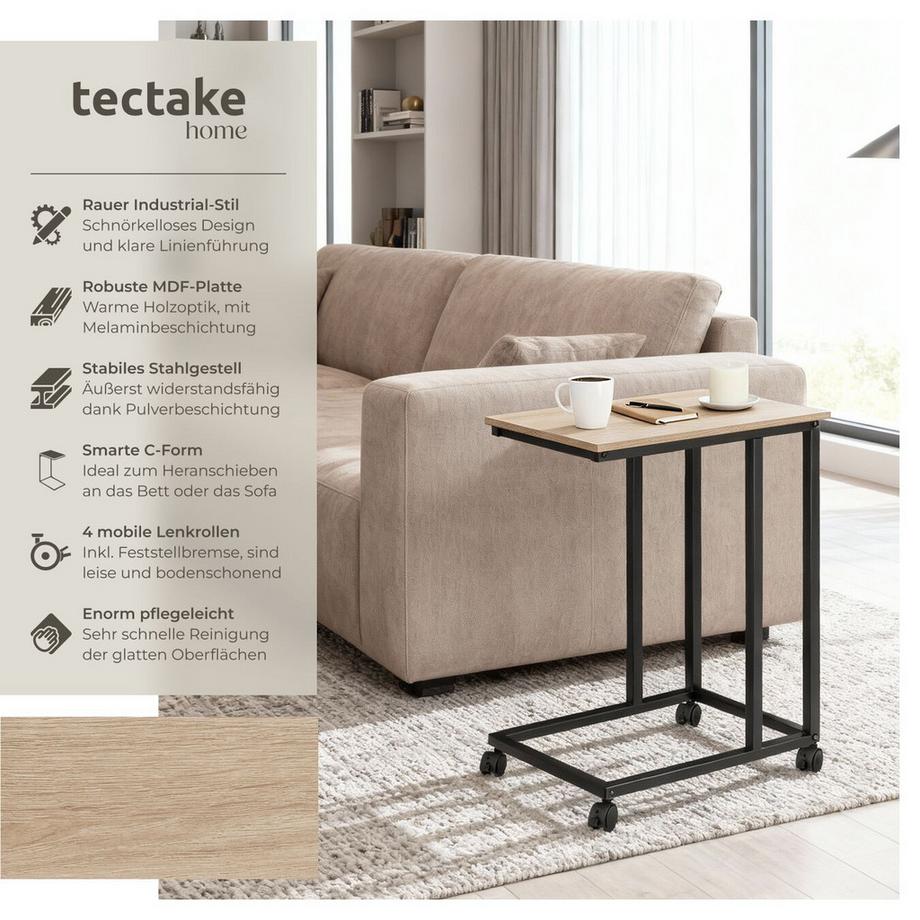 Tectake Beistelltisch Luton Industrial Style Holz und Stahl  