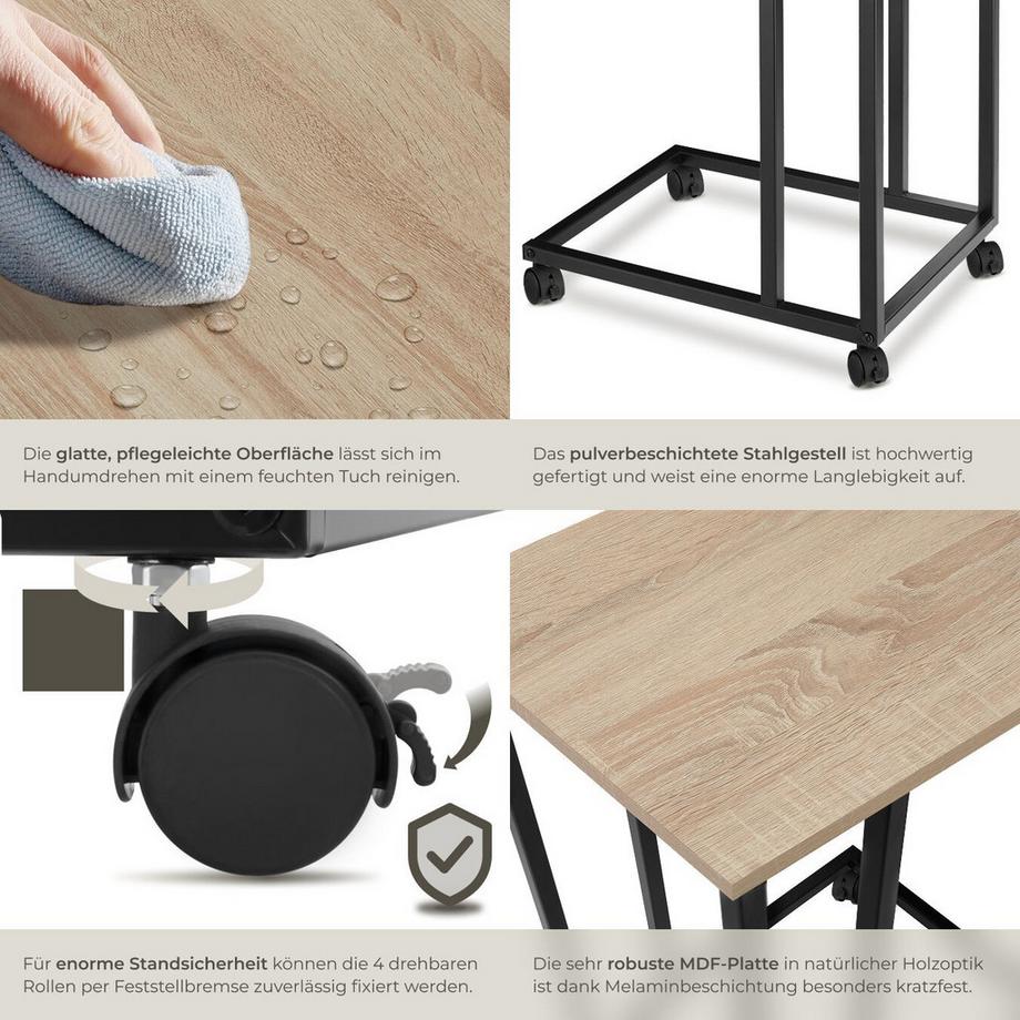 Tectake Beistelltisch Luton Industrial Style Holz und Stahl  
