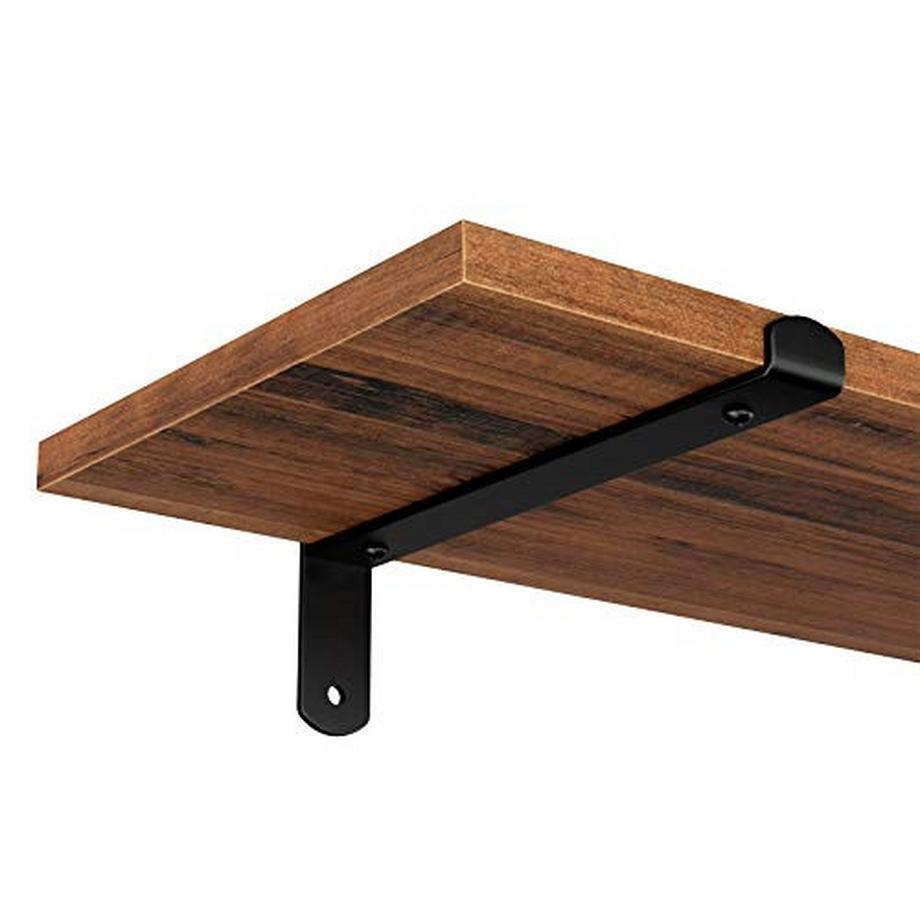 Pricenet Retro-Wandregal-Set, 60 x 20 x 7 cm, dunkles Holz  