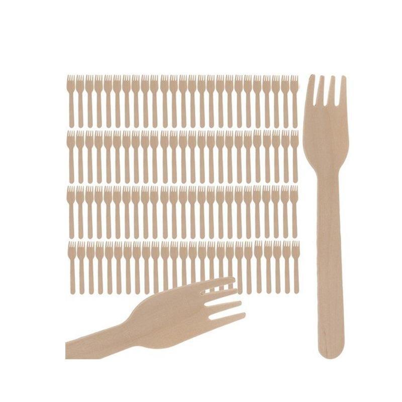 Ruhhy Forchette in legno grezzo - 100 pz  