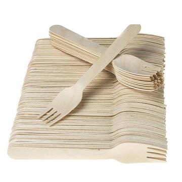 Fourchettes en bois écru - 100 pcs