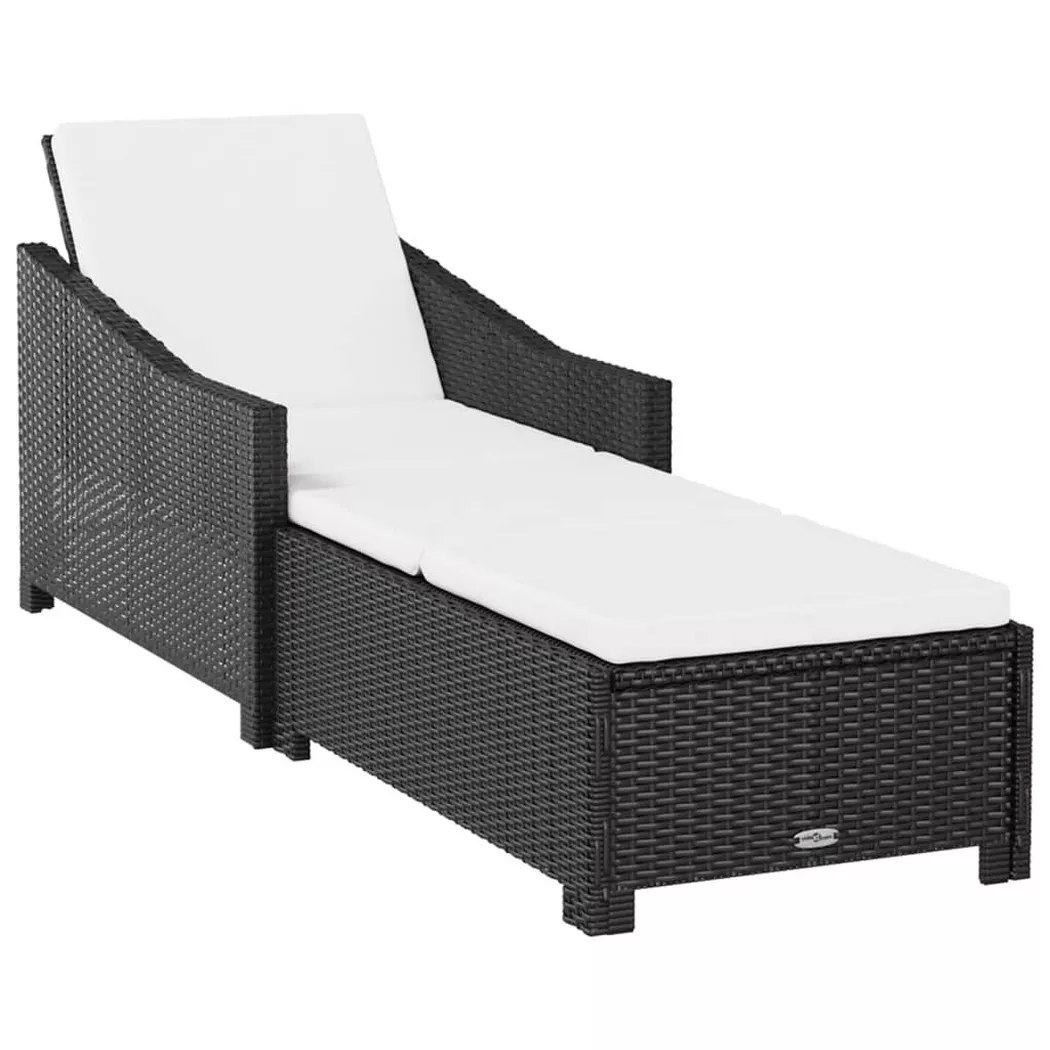 VidaXL - Sonnenliege rattan, One Size, Schwarz