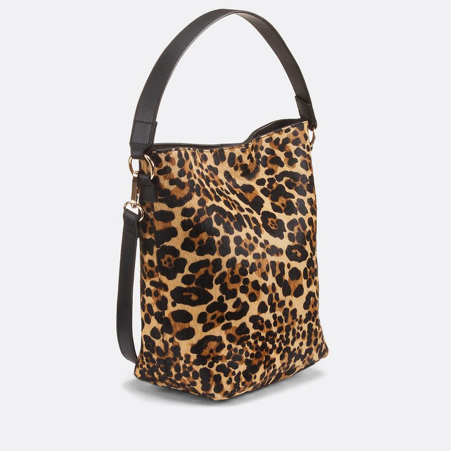 La Redoute Collections Borsa a Secchiello in Pelle Leopardata  