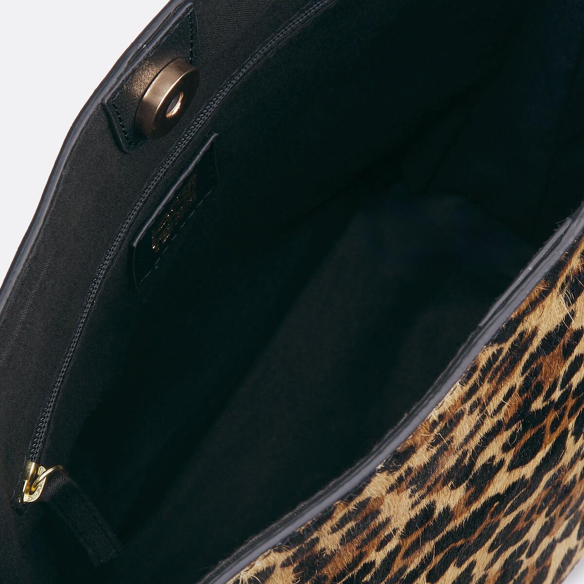 La Redoute Collections Leopard Leder Bucket Bag  