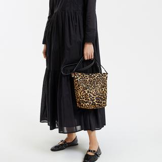 La Redoute Collections Leopard Leder Bucket Bag  