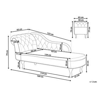 Beliani Chaise longue versione sinistra en Velluto Classico NIMES  