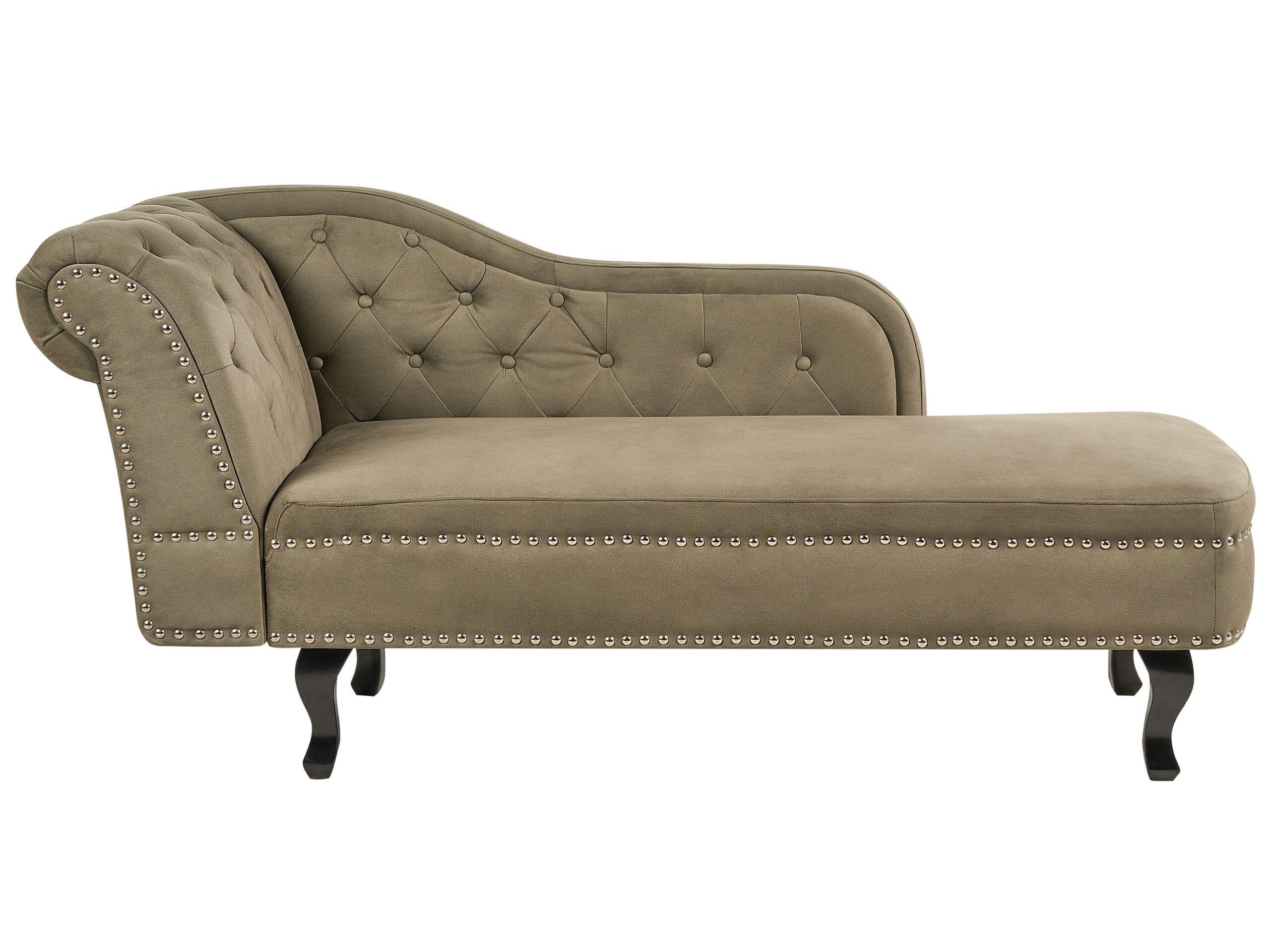 Beliani Chaise longue versione sinistra en Velluto Classico NIMES  