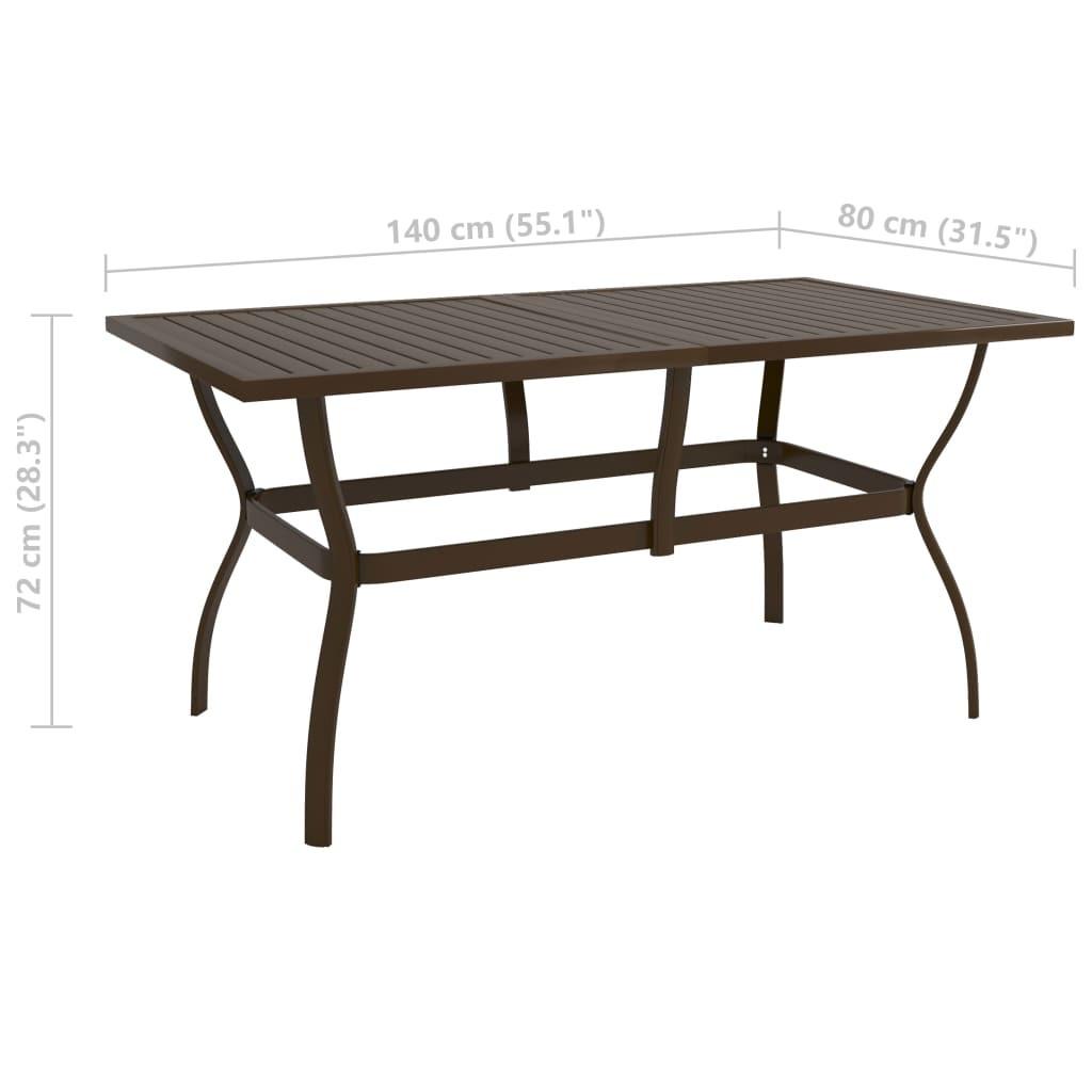 VidaXL Table de jardin acier  