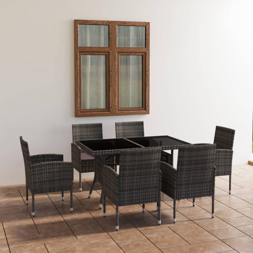 VidaXL set da pranzo da giardino Rattan  